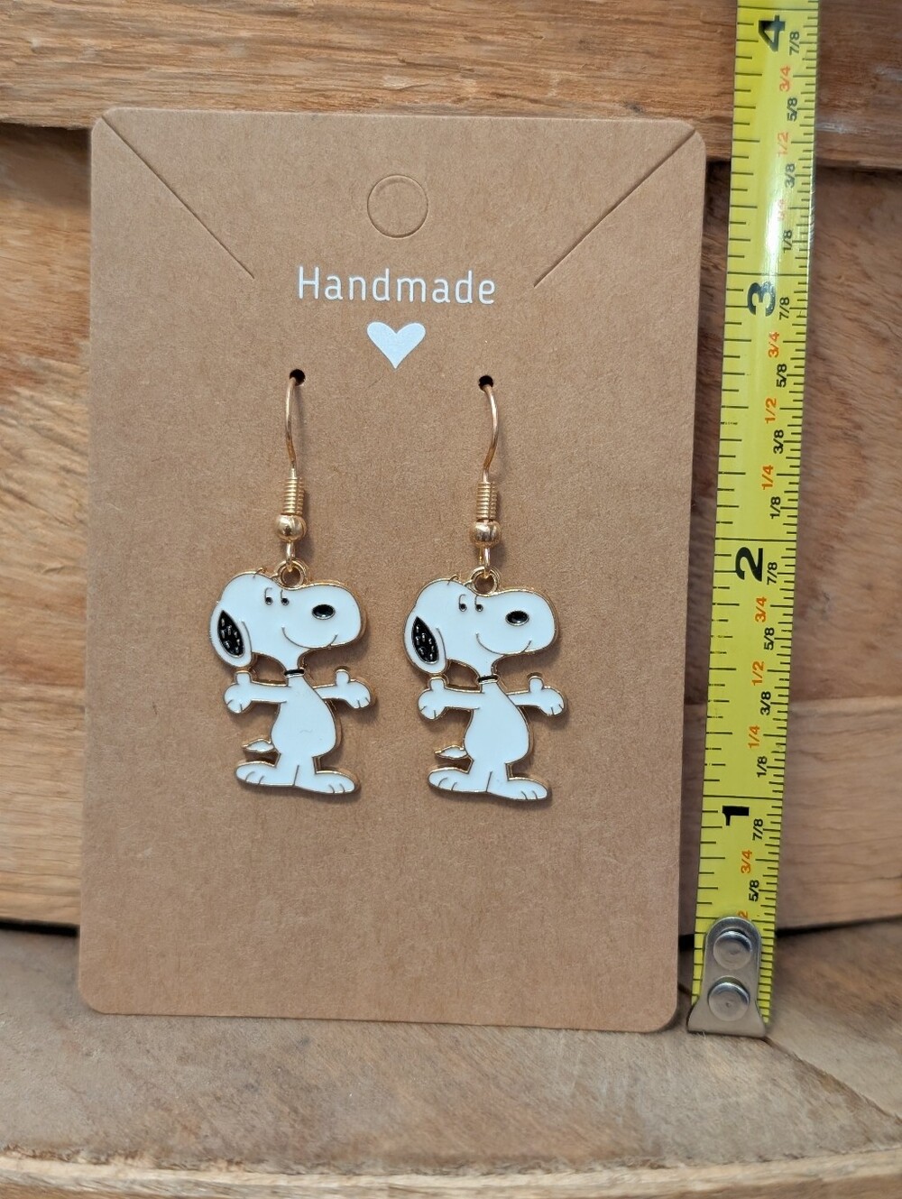 Peanuts Snoopy Enamel Metal Earrings NEW